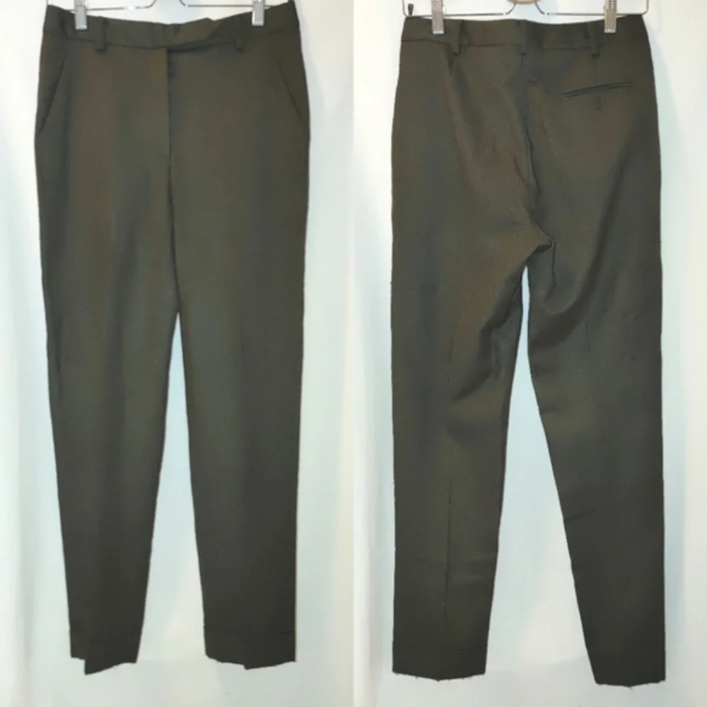 Salvatore Ferragamo Wool‎ Cashmere Tapered Cuffed Ankle Trouser Pants Brown 2 4